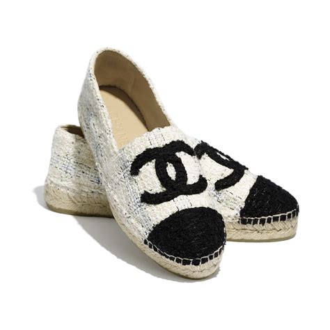 chanel black espadrilles flats|Chanel espadrilles tweed.